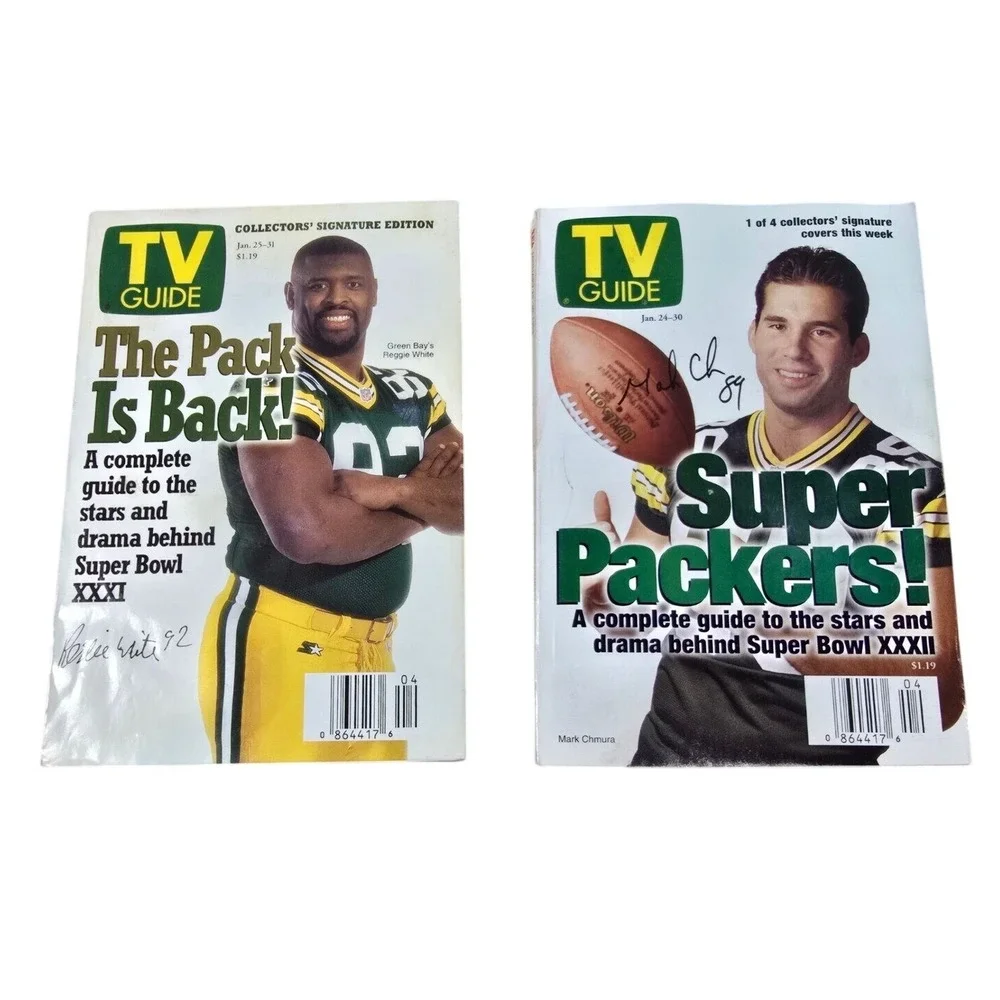 TV Guides Green Bay Wisconsin Packers 1997/1998 Mark‎ Chmura Reggie White